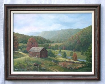 18x24 Original Oil.  Observation of a country valley.  SOLD