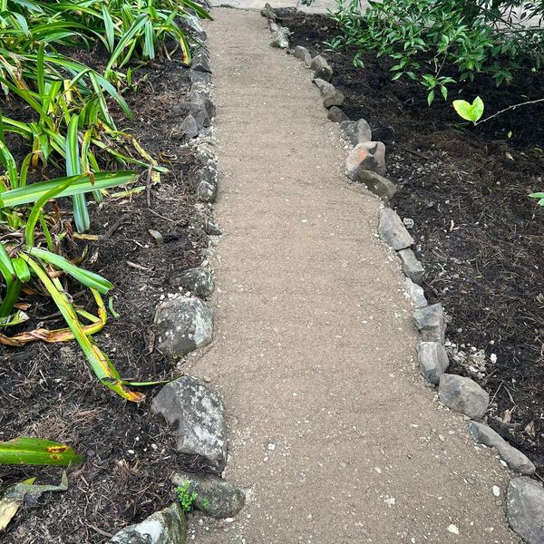 Crushed concrete path