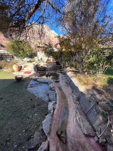Pond and waterway built in Springdale UT