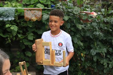 name sign made by a child in the forest