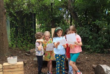 children looking at the project ideas