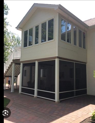 Screened lower patio