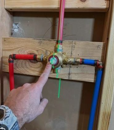 Shower valve replacement and pex water line installation