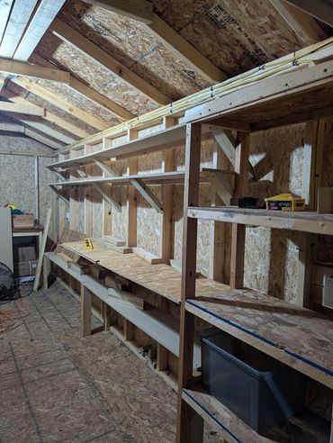 Garage/shed storage shelving