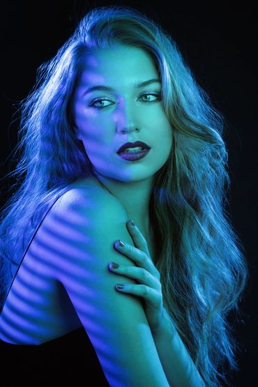 woman interesting and creative lighting