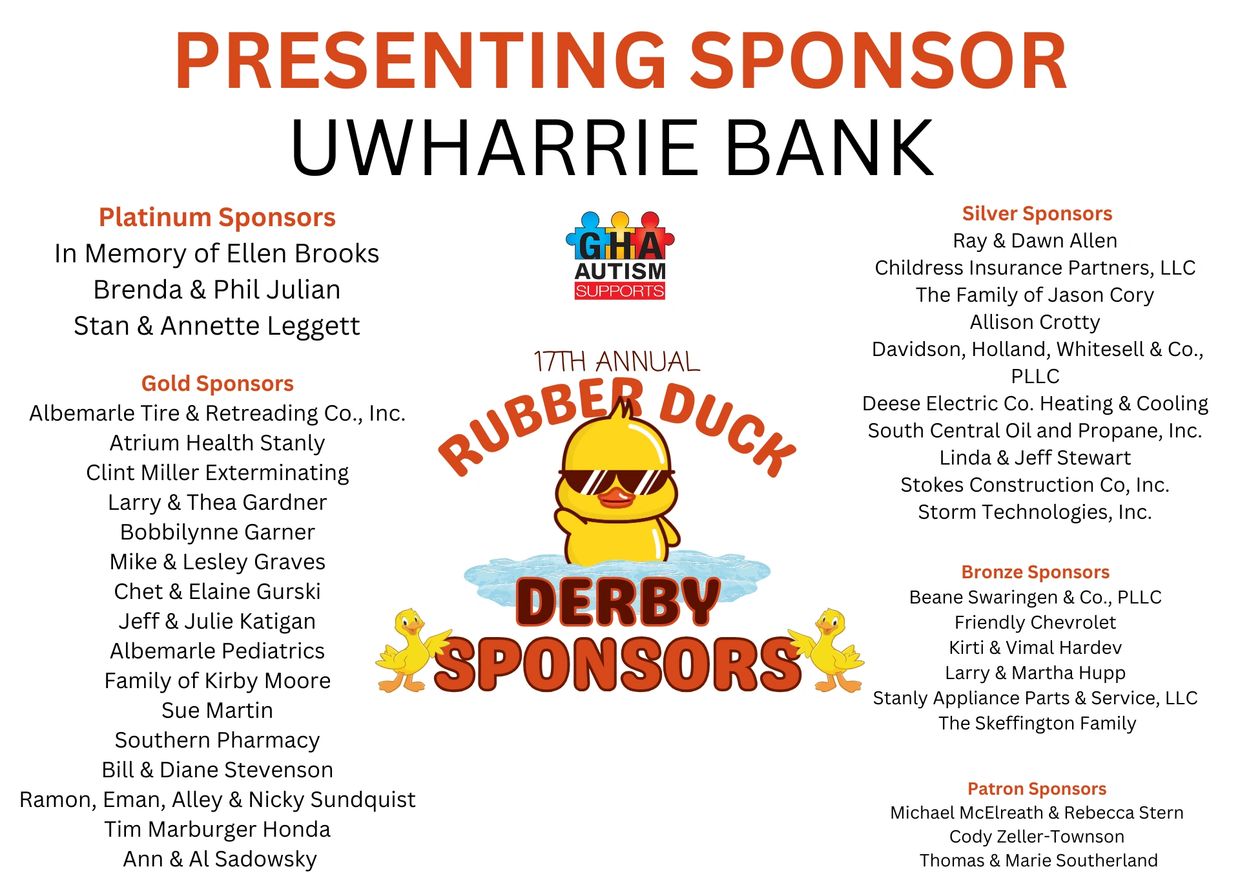 17th Annual Rubber Duck Derby Sponsors