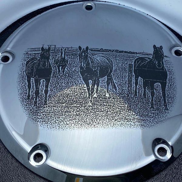 Chrome Engine Plate Cover Laser engraved
