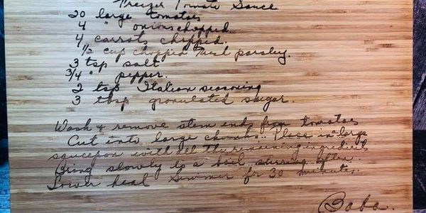 Grandma's Recipe Laser Engraved on Cutting board