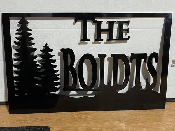 Family Signs Steel, Powder coated, Laser cut