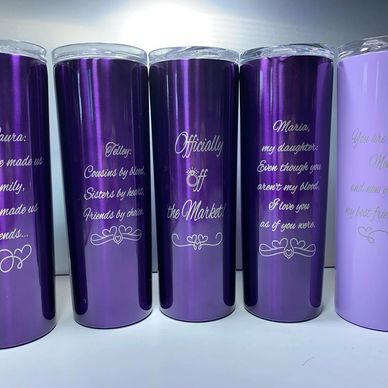 Travel Cups laser engraved wedding package