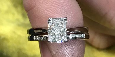 Handmade diamond and platinum rings