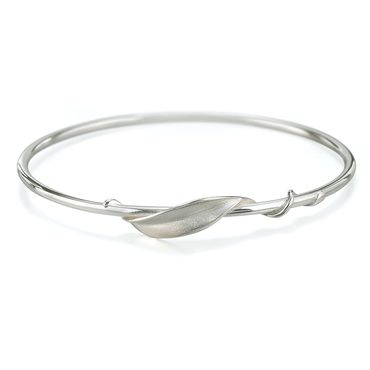 Silver Twisted Leaf Bangle by Collette Waudby