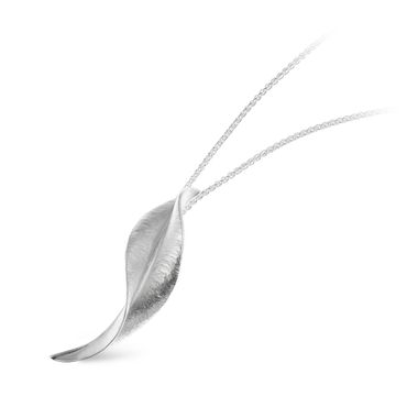Silver Twisted Leaf Pendant by Collette Waudby