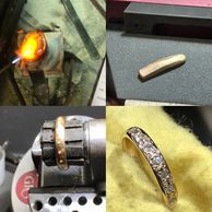 Remodelled diamond eternity ring from old gold and jewellery.