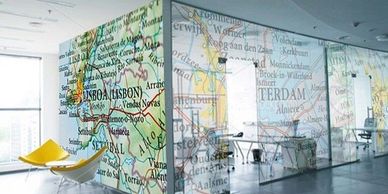 Graphics glass graphics inside glass