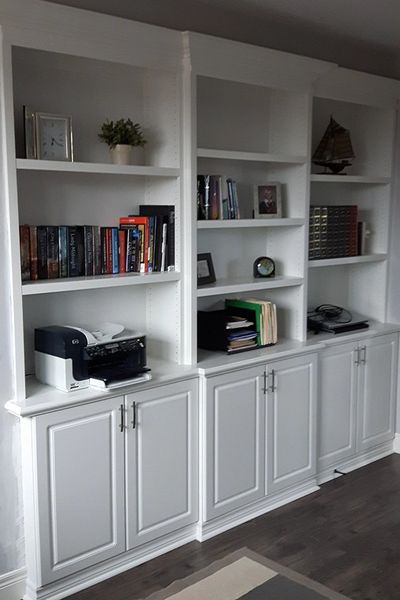 basement bookshelves