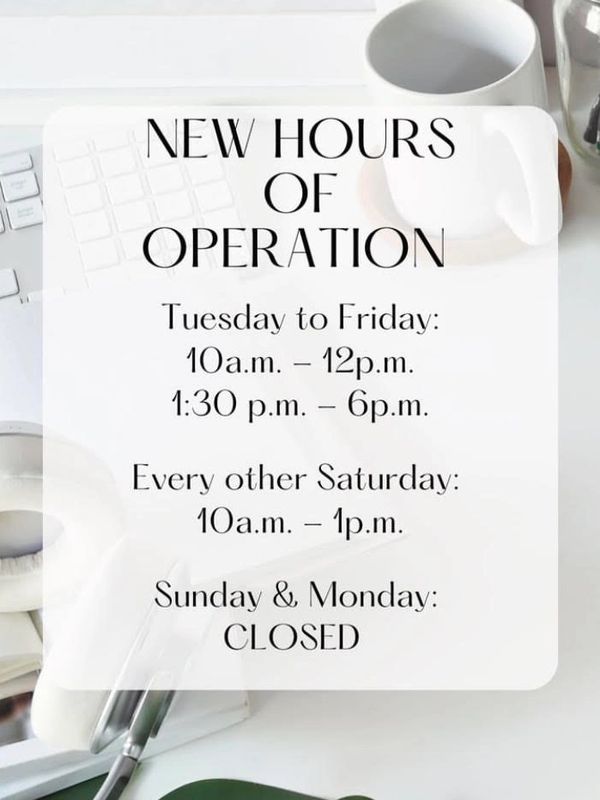 New Business Hours!