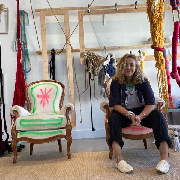 Mónica Avayou at art studio