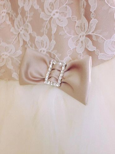 close-up detail on a flowergirl dress