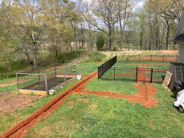 Full irrigation system installation job site for a customer in Jasper, TN.