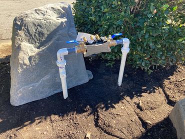 Completed installation of a Wilkins 375 RPZ backflow device at a Regions Bank in East Ridge, TN.