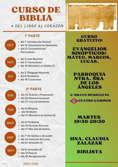 Curso de Biblia de la mano de Hermana Claudia Zalazar en la Parroquia Nuestra Señora de los Ángel