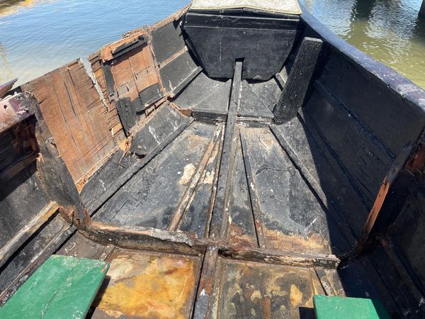 Gondola was crunched at the dock.