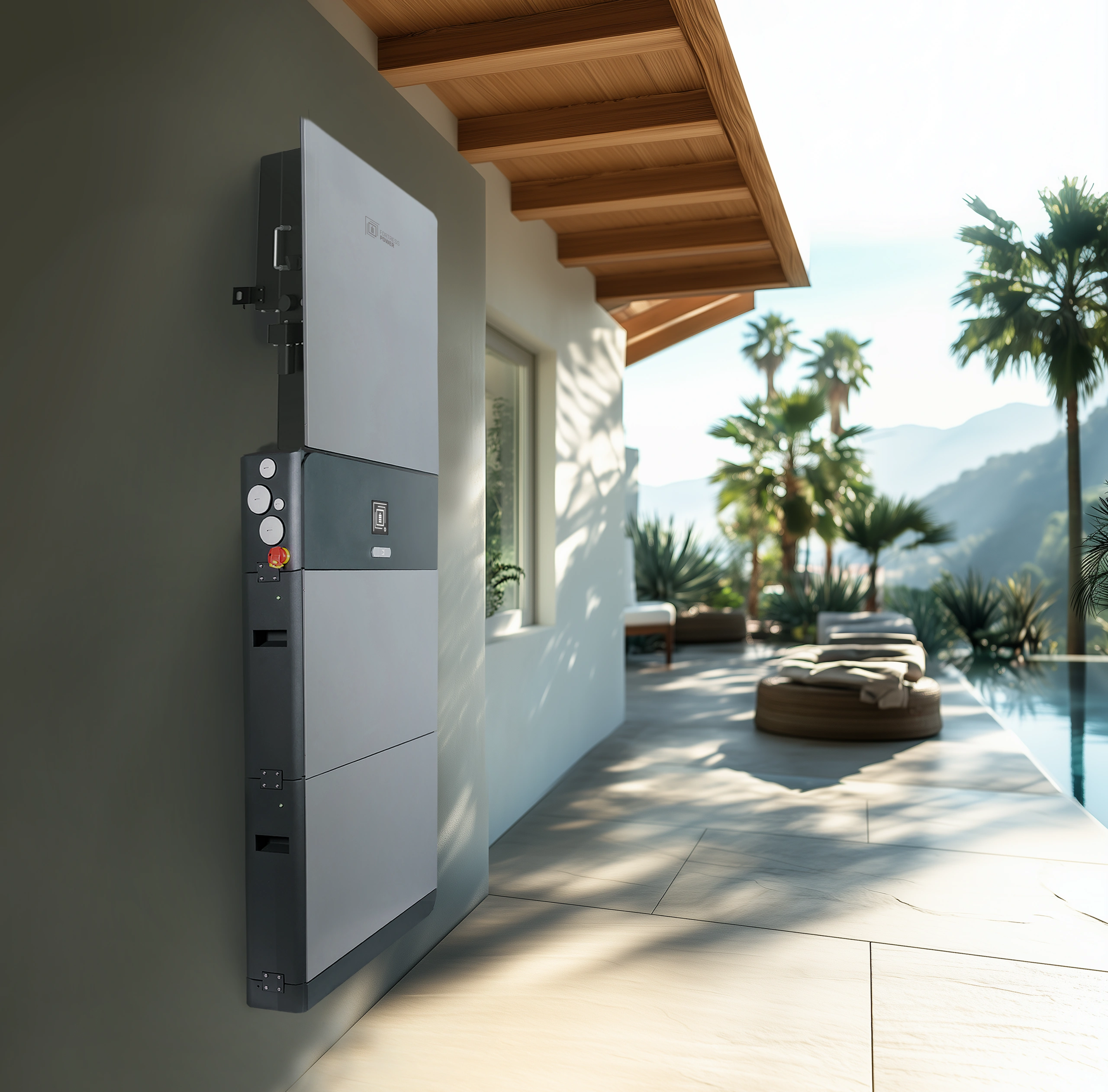 Imagen con equipo de almacenamiento / batería de litio LFP prismática e inversor Envy Fortress Power