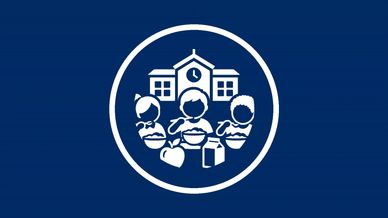icon of kids eating outside of a school