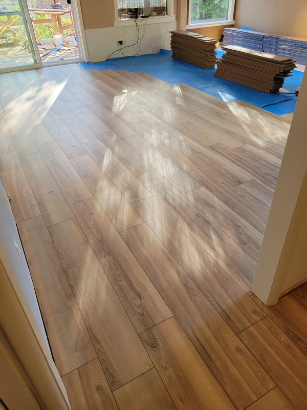 Almost completed laminate flooring job