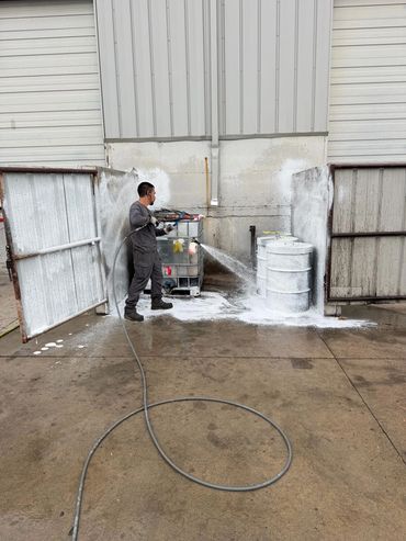 Commercial concrete cleaning at a warehouse in the Denver area