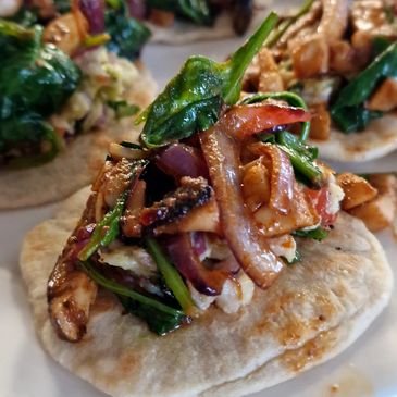 A close up of tostadas