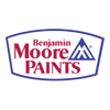 Logo of Benjamin Moore Paints with bold lettering and a mountain icon.