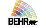 Behr logo with color swatches and a bear silhouette.