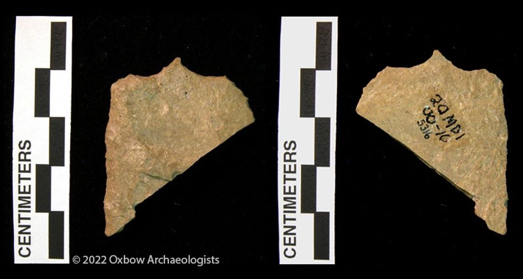 #5316    Found during 1974 excavations.  Voss 1977:259.  Drawing - Figure4d.  Metrics - Table 4 #12.