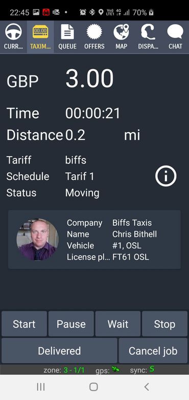 Taxicaller drivers app meter