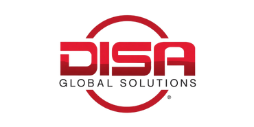 Logo of DISA Global Solutions in red and black.