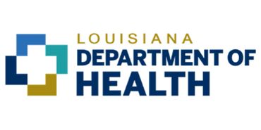 Logo of the Louisiana Department of Health with a colorful cross symbol.