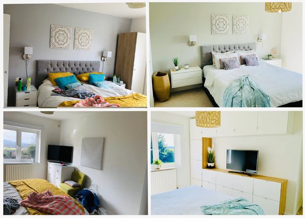 Master bedroom restyle adding storage solution before and after