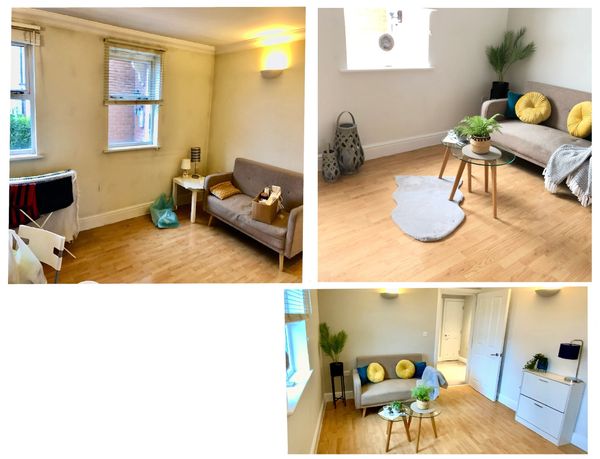 Living room restyled
accessorised
before and after pictures