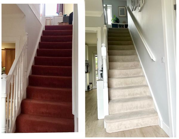Staircase makeover on a budget
before and after pictures