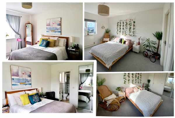 bedroom teen restyle boho 
before and after picture