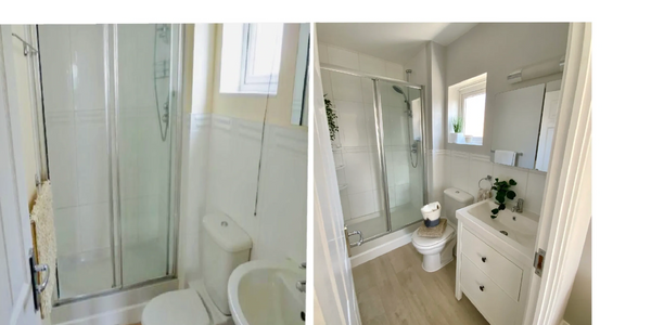 en suite bathroom revamped before and after