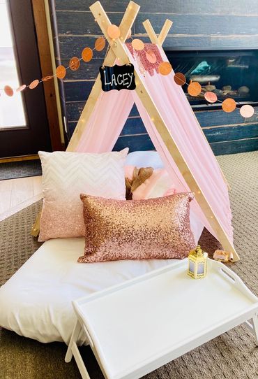 Sleepover Tents, Glam Party, Kids Party, Bozeman Kids Party, Bozeman Birthdays, Bozeman Events