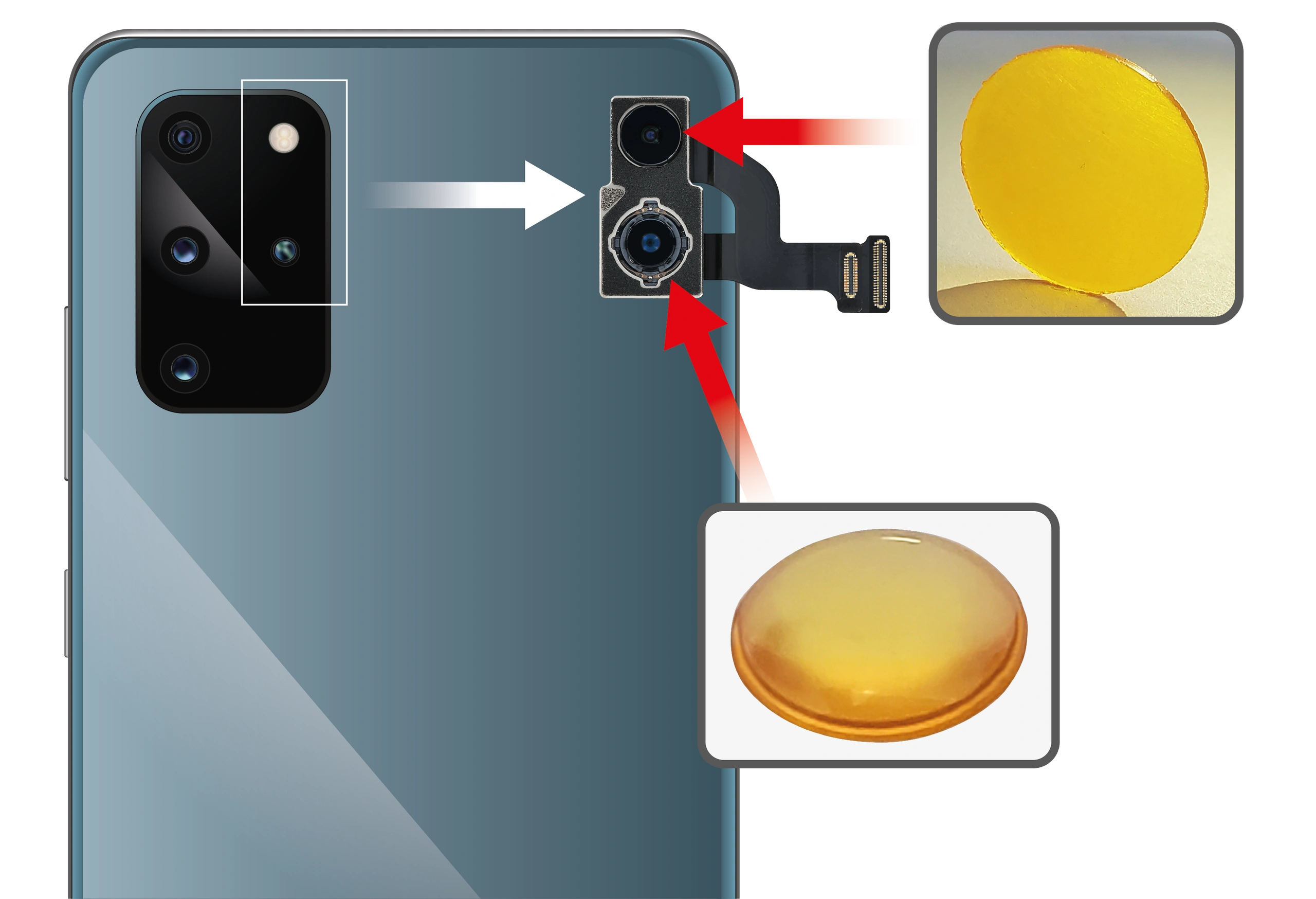 NIR Polycalc polymer optics for 3D depth sensor on smart phone