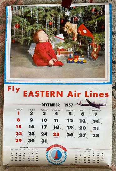 Eastern Airlines Calendar. December 1957.