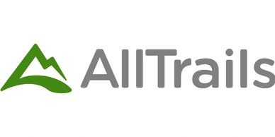 AllTrails logo with green mountain and gray text.