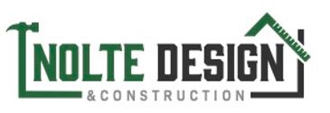 Logo for Nolte Design & Construction featuring a hammer and house roof.