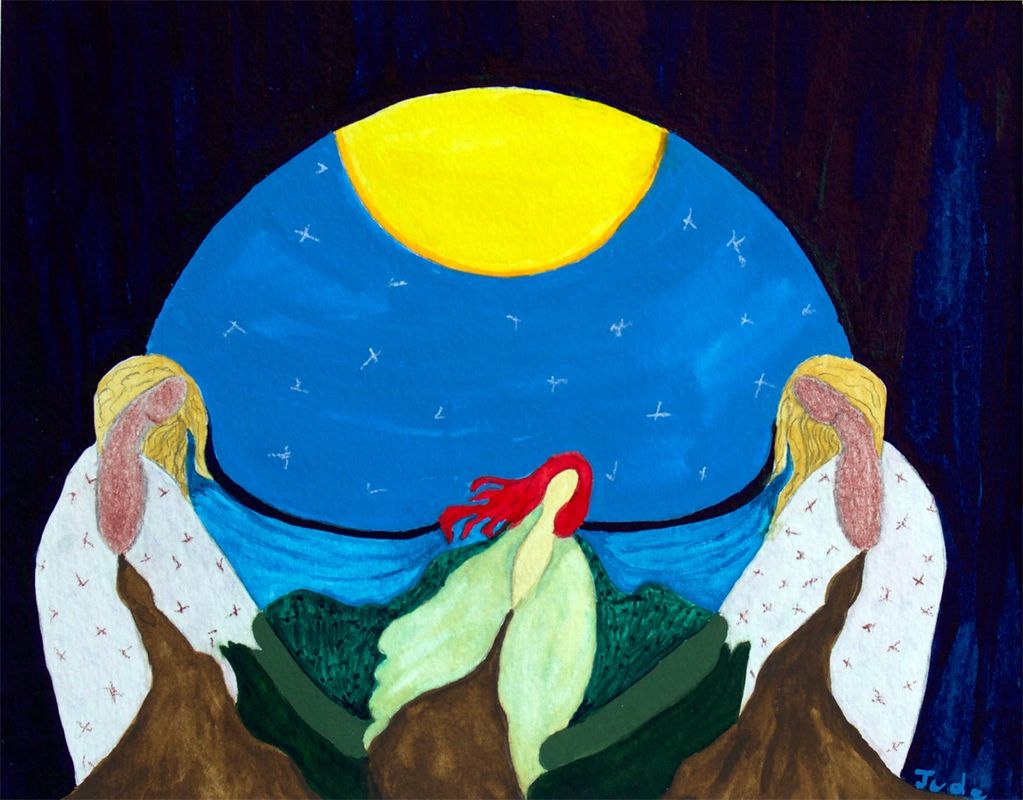 Angels Watching Over Me, Judy Bragg Pardo, Jude, spiritual, visionary, surreal, angels, watch over