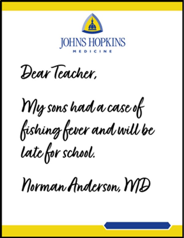 Dr. Norman's school note.